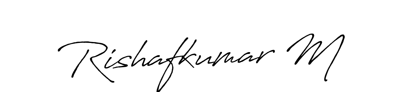 How to make Rishafkumar M signature? Antro_Vectra_Bolder is a professional autograph style. Create handwritten signature for Rishafkumar M name. Rishafkumar M signature style 7 images and pictures png