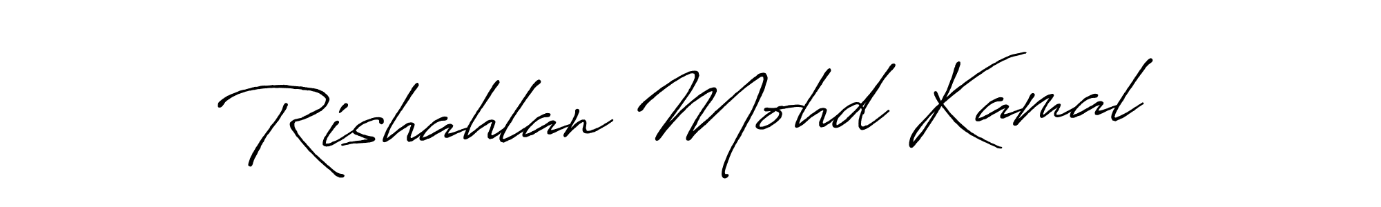 Make a beautiful signature design for name Rishahlan Mohd Kamal. With this signature (Antro_Vectra_Bolder) style, you can create a handwritten signature for free. Rishahlan Mohd Kamal signature style 7 images and pictures png