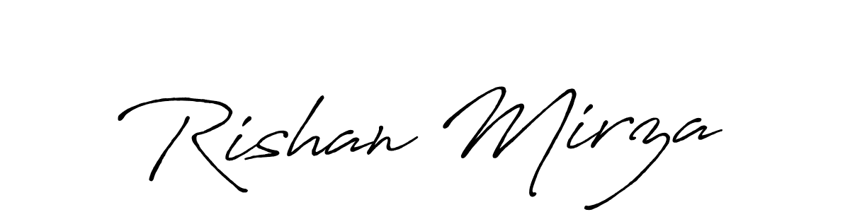 How to make Rishan Mirza name signature. Use Antro_Vectra_Bolder style for creating short signs online. This is the latest handwritten sign. Rishan Mirza signature style 7 images and pictures png