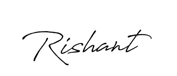 Make a beautiful signature design for name Rishant. Use this online signature maker to create a handwritten signature for free. Rishant signature style 7 images and pictures png