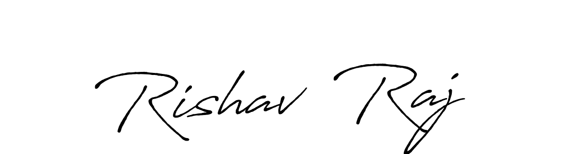 Make a beautiful signature design for name Rishav  Raj. With this signature (Antro_Vectra_Bolder) style, you can create a handwritten signature for free. Rishav  Raj signature style 7 images and pictures png