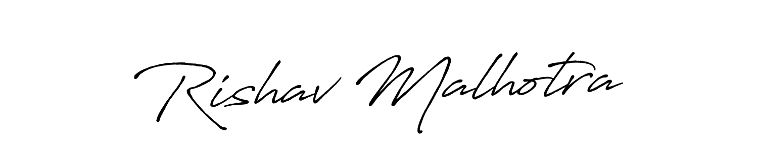 Design your own signature with our free online signature maker. With this signature software, you can create a handwritten (Antro_Vectra_Bolder) signature for name Rishav Malhotra. Rishav Malhotra signature style 7 images and pictures png
