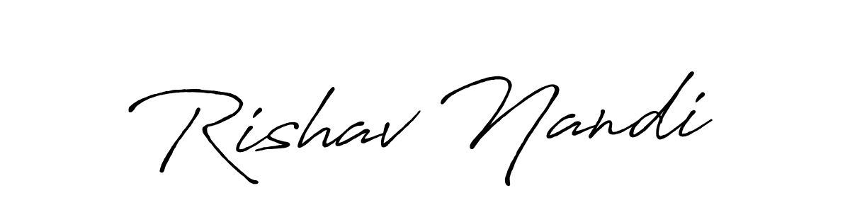 Design your own signature with our free online signature maker. With this signature software, you can create a handwritten (Antro_Vectra_Bolder) signature for name Rishav Nandi. Rishav Nandi signature style 7 images and pictures png