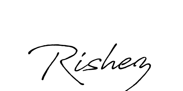 if you are searching for the best signature style for your name Rishez. so please give up your signature search. here we have designed multiple signature styles  using Antro_Vectra_Bolder. Rishez signature style 7 images and pictures png