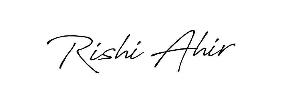 The best way (Antro_Vectra_Bolder) to make a short signature is to pick only two or three words in your name. The name Rishi Ahir include a total of six letters. For converting this name. Rishi Ahir signature style 7 images and pictures png