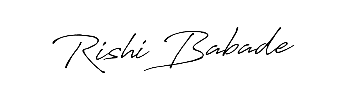 Antro_Vectra_Bolder is a professional signature style that is perfect for those who want to add a touch of class to their signature. It is also a great choice for those who want to make their signature more unique. Get Rishi Babade name to fancy signature for free. Rishi Babade signature style 7 images and pictures png