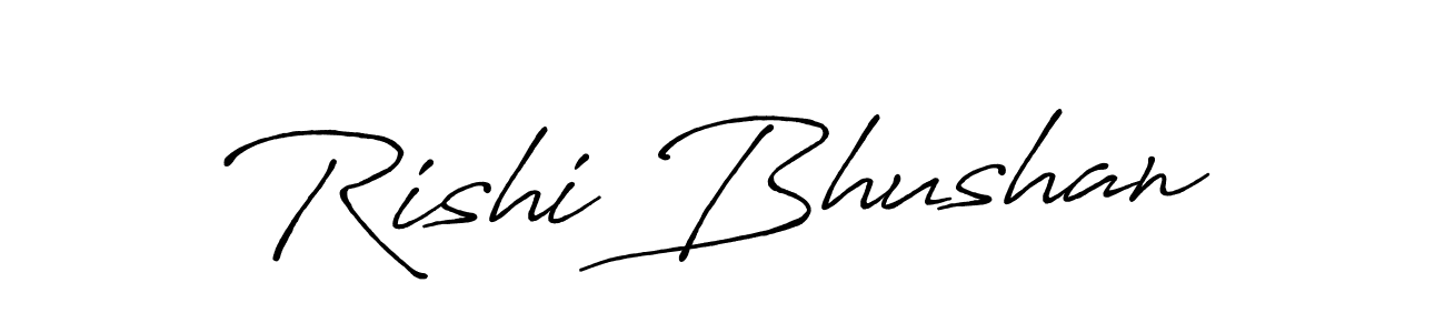 How to make Rishi Bhushan name signature. Use Antro_Vectra_Bolder style for creating short signs online. This is the latest handwritten sign. Rishi Bhushan signature style 7 images and pictures png
