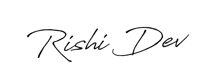 Use a signature maker to create a handwritten signature online. With this signature software, you can design (Antro_Vectra_Bolder) your own signature for name Rishi Dev. Rishi Dev signature style 7 images and pictures png