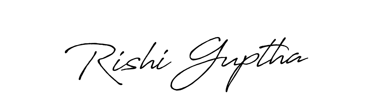 Create a beautiful signature design for name Rishi Guptha. With this signature (Antro_Vectra_Bolder) fonts, you can make a handwritten signature for free. Rishi Guptha signature style 7 images and pictures png