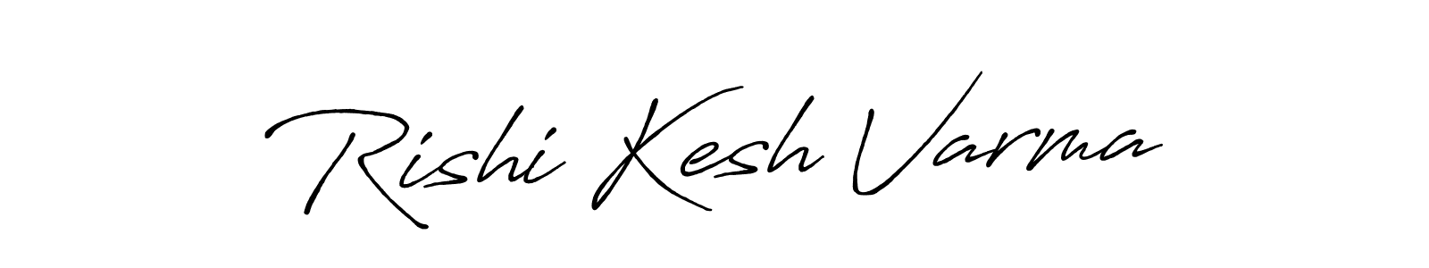 How to make Rishi Kesh Varma name signature. Use Antro_Vectra_Bolder style for creating short signs online. This is the latest handwritten sign. Rishi Kesh Varma signature style 7 images and pictures png