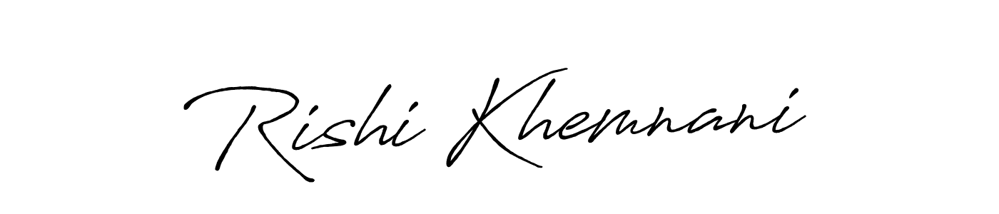 Create a beautiful signature design for name Rishi Khemnani. With this signature (Antro_Vectra_Bolder) fonts, you can make a handwritten signature for free. Rishi Khemnani signature style 7 images and pictures png