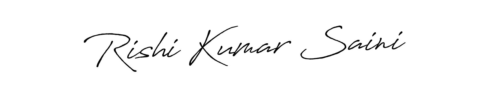 How to make Rishi Kumar Saini name signature. Use Antro_Vectra_Bolder style for creating short signs online. This is the latest handwritten sign. Rishi Kumar Saini signature style 7 images and pictures png