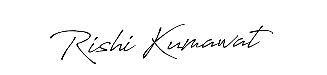 How to make Rishi Kumawat name signature. Use Antro_Vectra_Bolder style for creating short signs online. This is the latest handwritten sign. Rishi Kumawat signature style 7 images and pictures png
