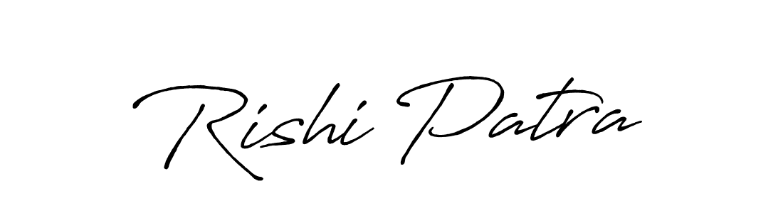 How to make Rishi Patra name signature. Use Antro_Vectra_Bolder style for creating short signs online. This is the latest handwritten sign. Rishi Patra signature style 7 images and pictures png