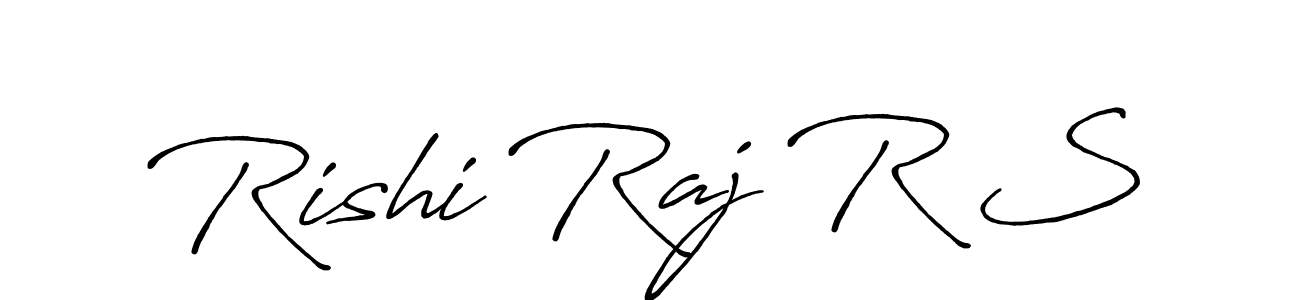 Create a beautiful signature design for name Rishi Raj R S. With this signature (Antro_Vectra_Bolder) fonts, you can make a handwritten signature for free. Rishi Raj R S signature style 7 images and pictures png