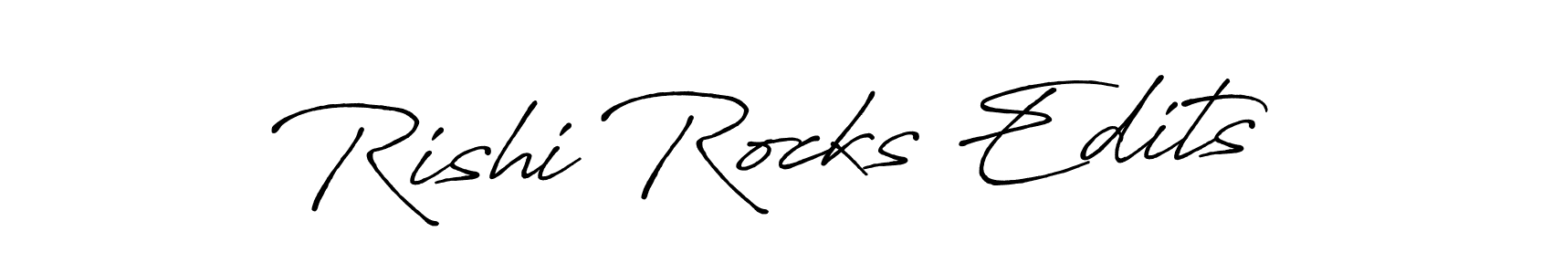 Also we have Rishi Rocks Edits name is the best signature style. Create professional handwritten signature collection using Antro_Vectra_Bolder autograph style. Rishi Rocks Edits signature style 7 images and pictures png