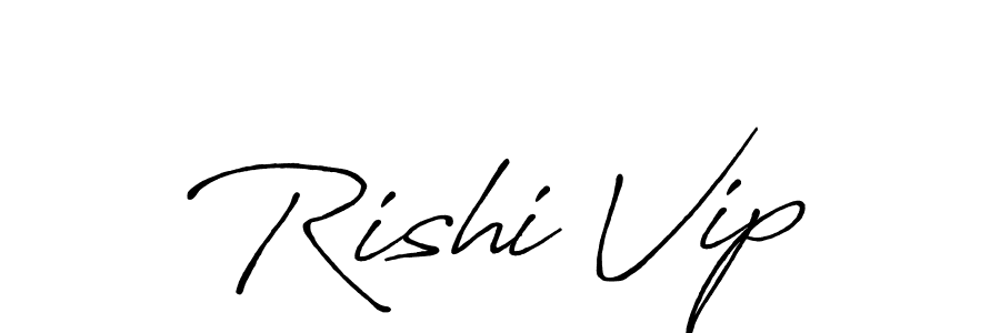 Rishi Vip stylish signature style. Best Handwritten Sign (Antro_Vectra_Bolder) for my name. Handwritten Signature Collection Ideas for my name Rishi Vip. Rishi Vip signature style 7 images and pictures png