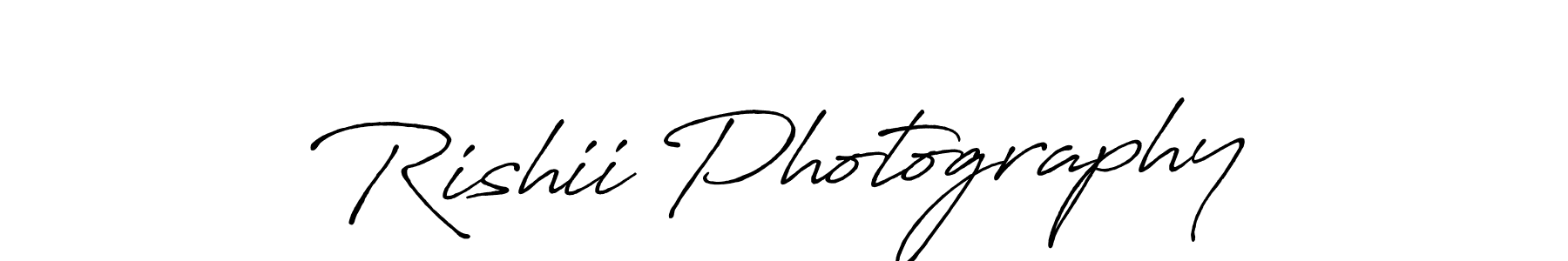 Make a beautiful signature design for name Rishii Photography. With this signature (Antro_Vectra_Bolder) style, you can create a handwritten signature for free. Rishii Photography signature style 7 images and pictures png