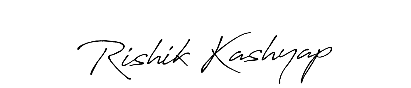 Rishik Kashyap stylish signature style. Best Handwritten Sign (Antro_Vectra_Bolder) for my name. Handwritten Signature Collection Ideas for my name Rishik Kashyap. Rishik Kashyap signature style 7 images and pictures png