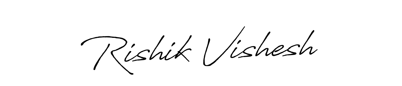 Use a signature maker to create a handwritten signature online. With this signature software, you can design (Antro_Vectra_Bolder) your own signature for name Rishik Vishesh. Rishik Vishesh signature style 7 images and pictures png