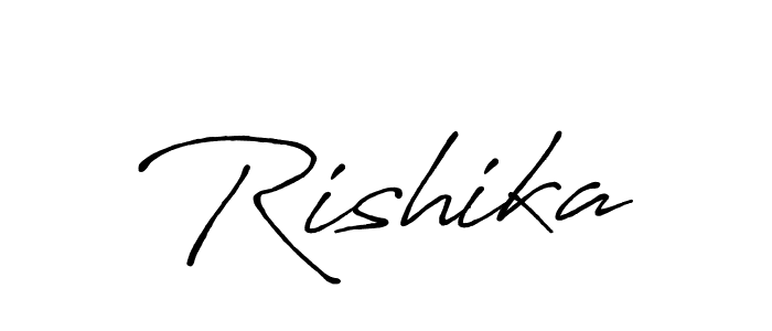 Use a signature maker to create a handwritten signature online. With this signature software, you can design (Antro_Vectra_Bolder) your own signature for name Rishika. Rishika signature style 7 images and pictures png