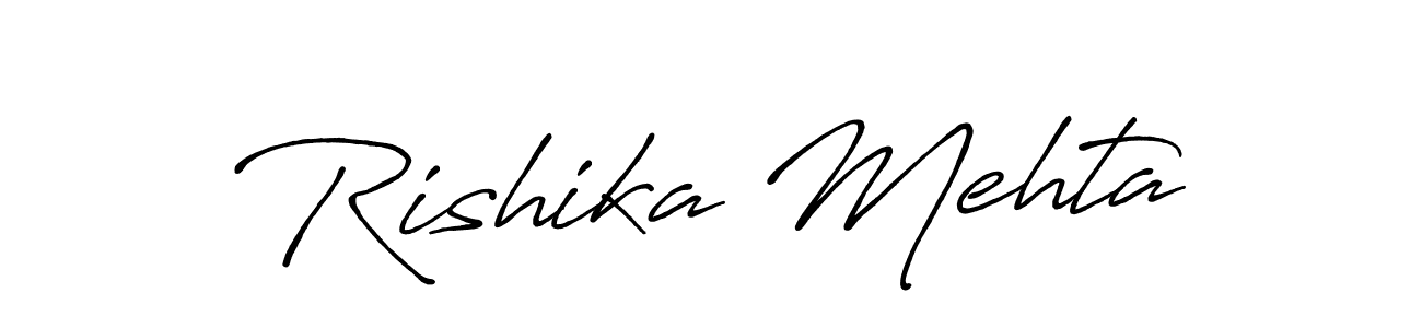 Rishika Mehta stylish signature style. Best Handwritten Sign (Antro_Vectra_Bolder) for my name. Handwritten Signature Collection Ideas for my name Rishika Mehta. Rishika Mehta signature style 7 images and pictures png