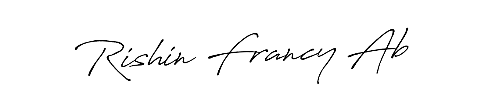 Create a beautiful signature design for name Rishin Francy Ab. With this signature (Antro_Vectra_Bolder) fonts, you can make a handwritten signature for free. Rishin Francy Ab signature style 7 images and pictures png