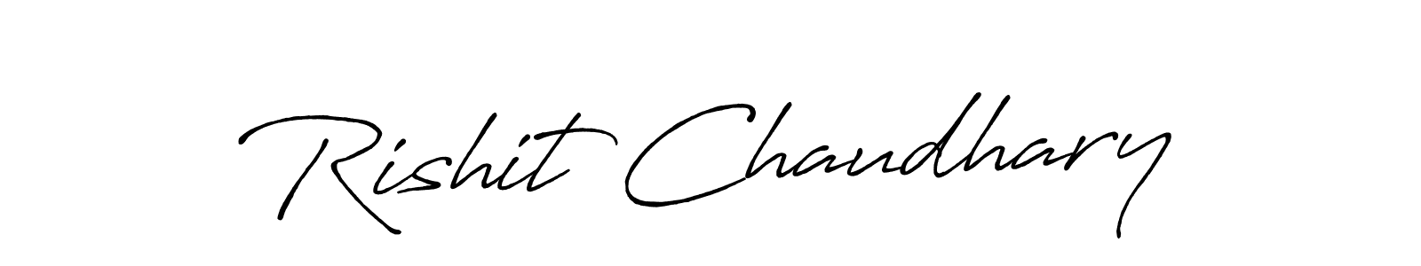 Create a beautiful signature design for name Rishit Chaudhary. With this signature (Antro_Vectra_Bolder) fonts, you can make a handwritten signature for free. Rishit Chaudhary signature style 7 images and pictures png