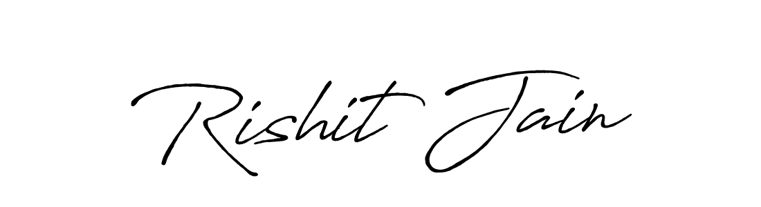 Make a beautiful signature design for name Rishit Jain. With this signature (Antro_Vectra_Bolder) style, you can create a handwritten signature for free. Rishit Jain signature style 7 images and pictures png