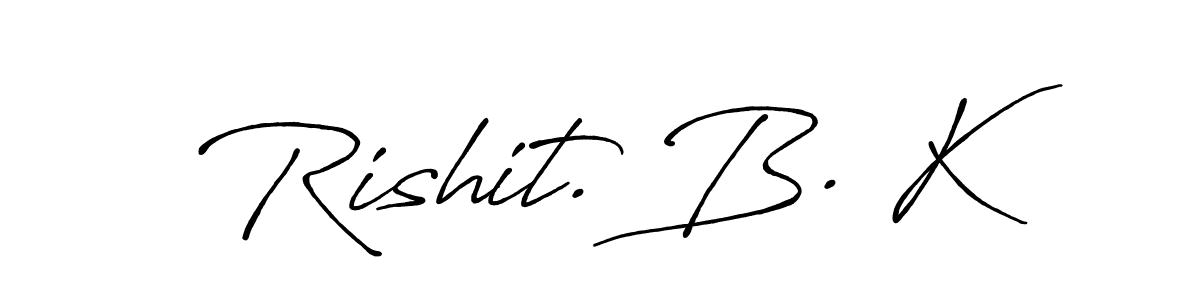 Use a signature maker to create a handwritten signature online. With this signature software, you can design (Antro_Vectra_Bolder) your own signature for name Rishit. B. K. Rishit. B. K signature style 7 images and pictures png