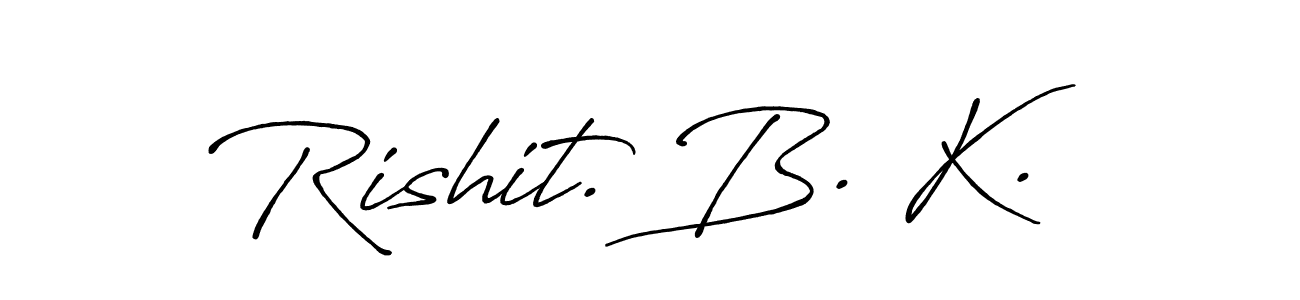 Similarly Antro_Vectra_Bolder is the best handwritten signature design. Signature creator online .You can use it as an online autograph creator for name Rishit. B. K.. Rishit. B. K. signature style 7 images and pictures png