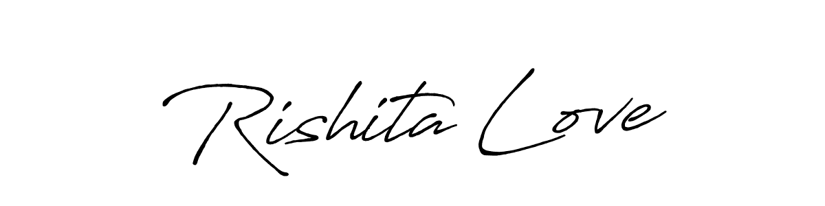 Rishita Love stylish signature style. Best Handwritten Sign (Antro_Vectra_Bolder) for my name. Handwritten Signature Collection Ideas for my name Rishita Love. Rishita Love signature style 7 images and pictures png