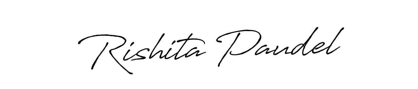 It looks lik you need a new signature style for name Rishita Paudel. Design unique handwritten (Antro_Vectra_Bolder) signature with our free signature maker in just a few clicks. Rishita Paudel signature style 7 images and pictures png
