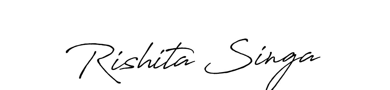 Create a beautiful signature design for name Rishita Singa. With this signature (Antro_Vectra_Bolder) fonts, you can make a handwritten signature for free. Rishita Singa signature style 7 images and pictures png