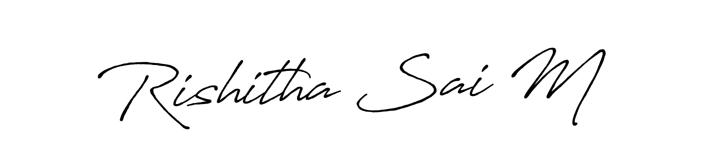 Also You can easily find your signature by using the search form. We will create Rishitha Sai M name handwritten signature images for you free of cost using Antro_Vectra_Bolder sign style. Rishitha Sai M signature style 7 images and pictures png