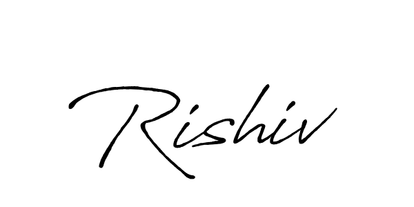 How to make Rishiv name signature. Use Antro_Vectra_Bolder style for creating short signs online. This is the latest handwritten sign. Rishiv signature style 7 images and pictures png