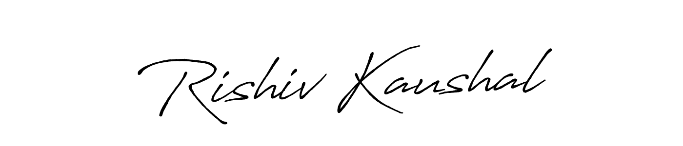 Use a signature maker to create a handwritten signature online. With this signature software, you can design (Antro_Vectra_Bolder) your own signature for name Rishiv Kaushal. Rishiv Kaushal signature style 7 images and pictures png
