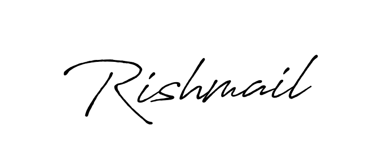 Rishmail stylish signature style. Best Handwritten Sign (Antro_Vectra_Bolder) for my name. Handwritten Signature Collection Ideas for my name Rishmail. Rishmail signature style 7 images and pictures png