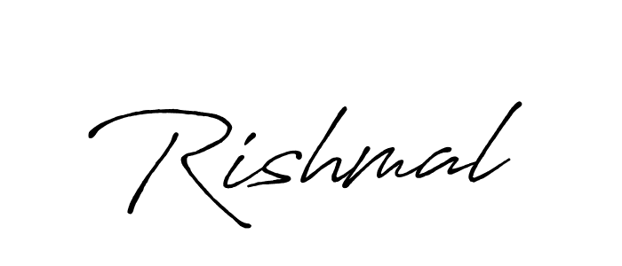 How to make Rishmal name signature. Use Antro_Vectra_Bolder style for creating short signs online. This is the latest handwritten sign. Rishmal signature style 7 images and pictures png