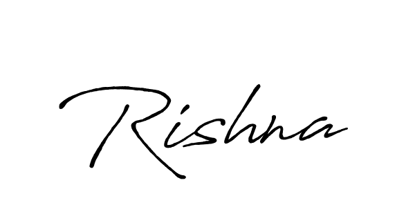 Make a beautiful signature design for name Rishna. With this signature (Antro_Vectra_Bolder) style, you can create a handwritten signature for free. Rishna signature style 7 images and pictures png