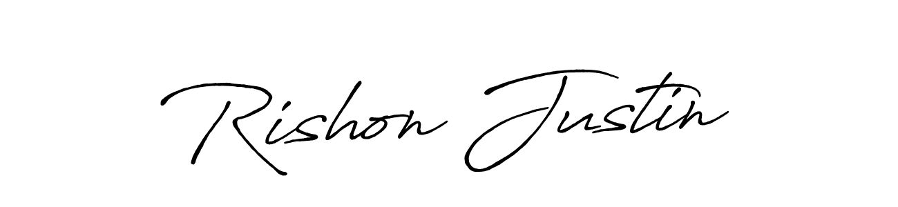 You can use this online signature creator to create a handwritten signature for the name Rishon Justin. This is the best online autograph maker. Rishon Justin signature style 7 images and pictures png