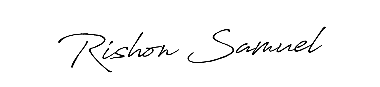 Also we have Rishon Samuel name is the best signature style. Create professional handwritten signature collection using Antro_Vectra_Bolder autograph style. Rishon Samuel signature style 7 images and pictures png