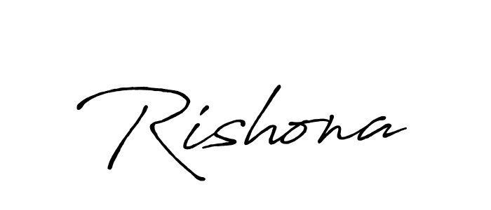 Similarly Antro_Vectra_Bolder is the best handwritten signature design. Signature creator online .You can use it as an online autograph creator for name Rishona. Rishona signature style 7 images and pictures png