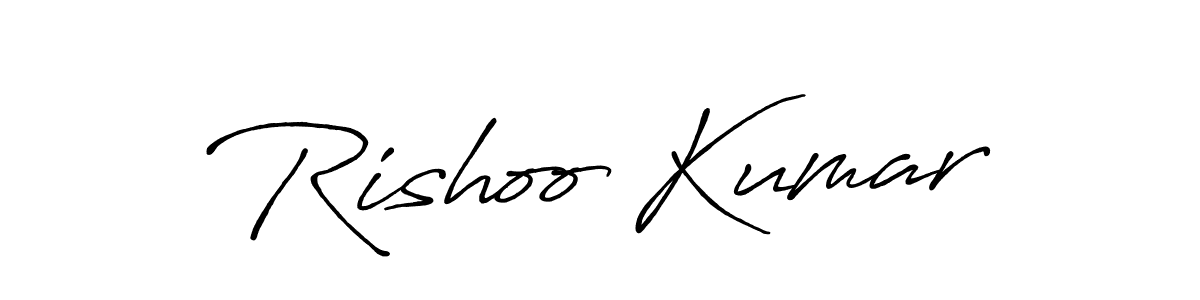 Also we have Rishoo Kumar name is the best signature style. Create professional handwritten signature collection using Antro_Vectra_Bolder autograph style. Rishoo Kumar signature style 7 images and pictures png
