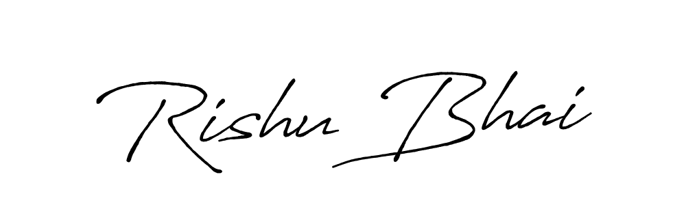The best way (Antro_Vectra_Bolder) to make a short signature is to pick only two or three words in your name. The name Rishu Bhai include a total of six letters. For converting this name. Rishu Bhai signature style 7 images and pictures png