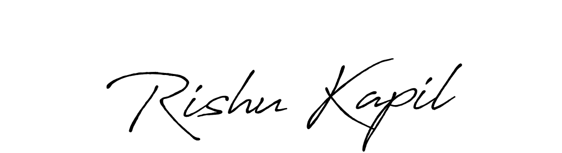 It looks lik you need a new signature style for name Rishu Kapil. Design unique handwritten (Antro_Vectra_Bolder) signature with our free signature maker in just a few clicks. Rishu Kapil signature style 7 images and pictures png