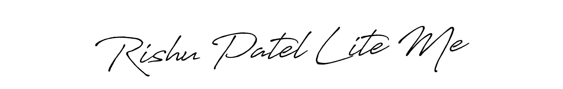 Check out images of Autograph of Rishu Patel Lite Me name. Actor Rishu Patel Lite Me Signature Style. Antro_Vectra_Bolder is a professional sign style online. Rishu Patel Lite Me signature style 7 images and pictures png