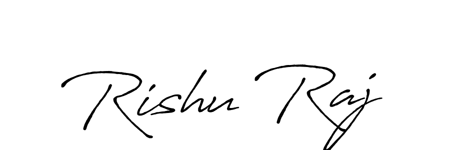 Create a beautiful signature design for name Rishu Raj. With this signature (Antro_Vectra_Bolder) fonts, you can make a handwritten signature for free. Rishu Raj signature style 7 images and pictures png