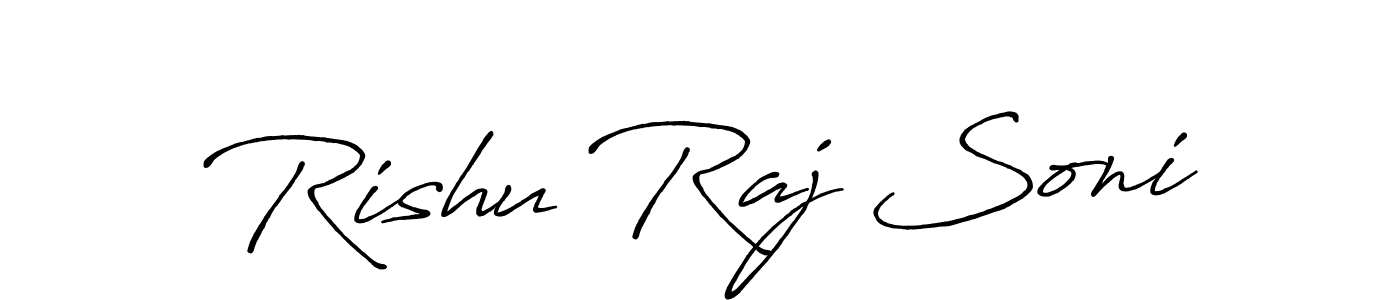 It looks lik you need a new signature style for name Rishu Raj Soni. Design unique handwritten (Antro_Vectra_Bolder) signature with our free signature maker in just a few clicks. Rishu Raj Soni signature style 7 images and pictures png