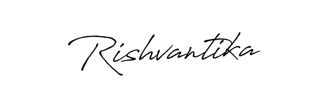 Design your own signature with our free online signature maker. With this signature software, you can create a handwritten (Antro_Vectra_Bolder) signature for name Rishvantika. Rishvantika signature style 7 images and pictures png